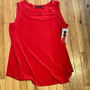 NWT Nina Leonard Red Sleeveless Blouse Size‎ 1X